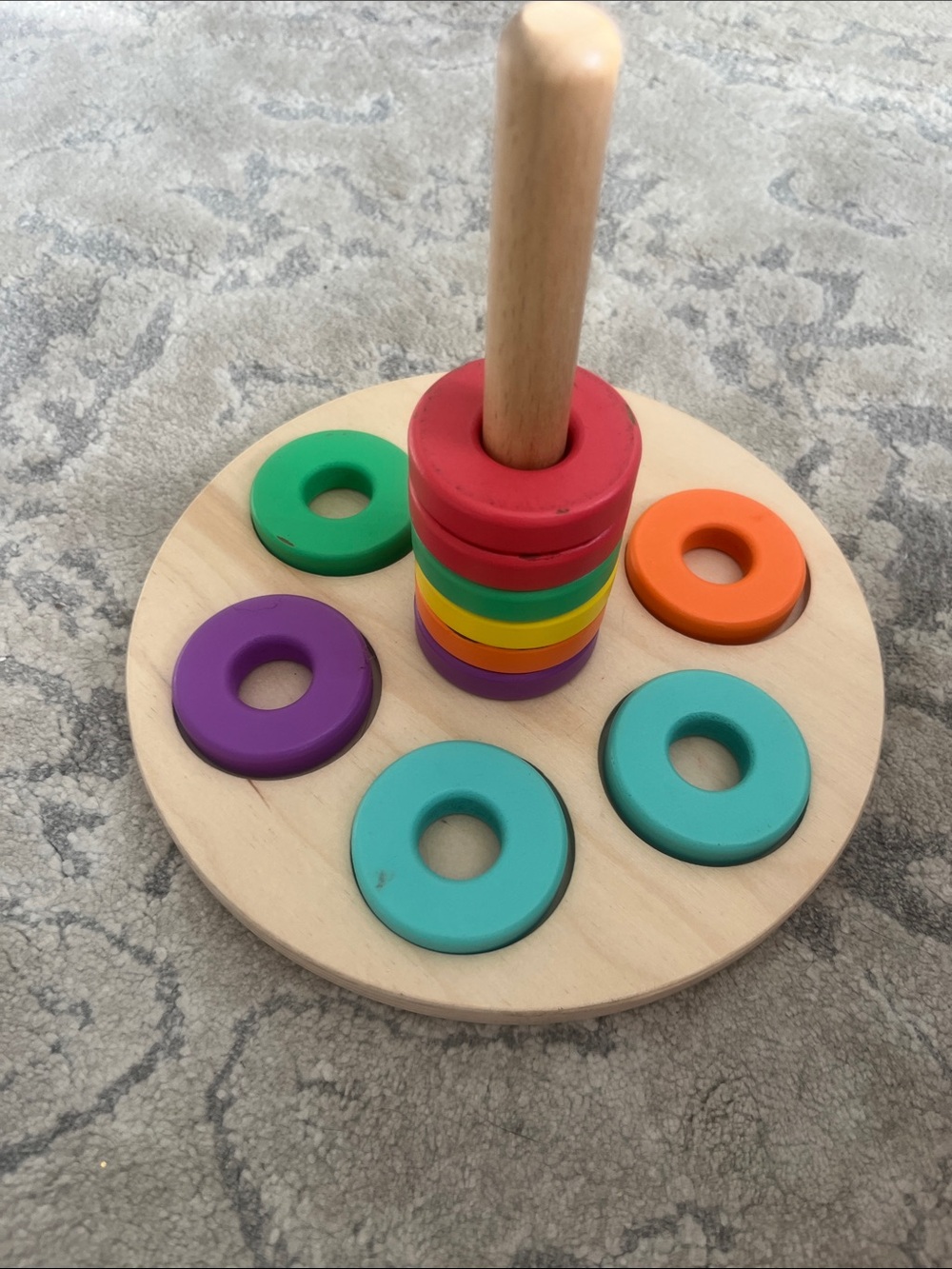 Lovevery Wooden Rainbow Stacking Ring Toy - Multicolor